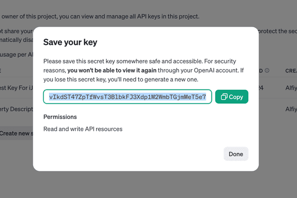Create an API Key