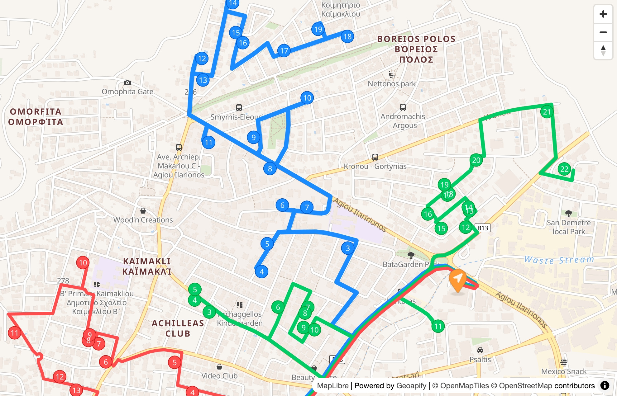 Multi stop route planning and delivery optimization