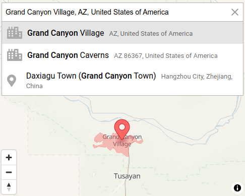 Address autocomplete with Grand Canyon