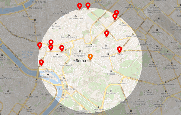 Location search by radius
